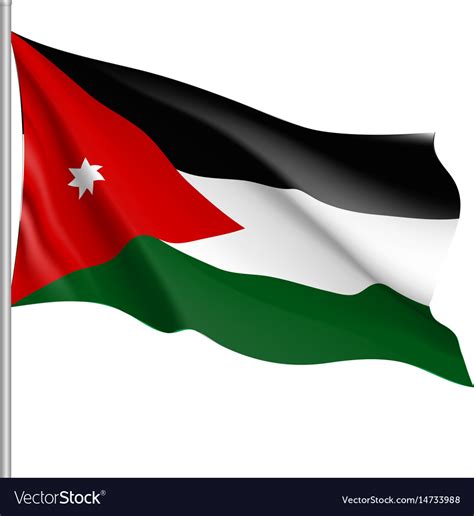 Jordan National Flag Realistic Royalty Free Vector Image