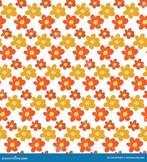 Simple Flowers Pattern Trendy Repeating Texture Print Background