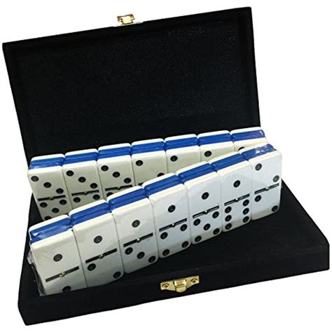 Domino Double Six Blue And White Two Tone Tile Jumbo Tournament Size W