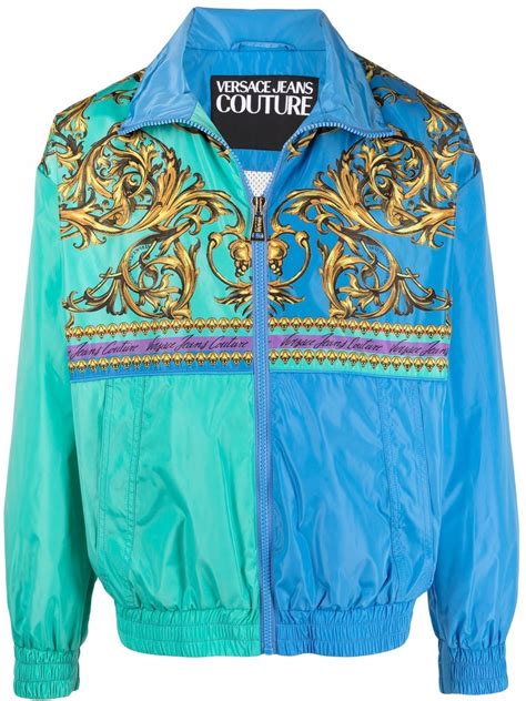 Versace Jeans Couture Baroque Print Panelled Jacket Farfetch