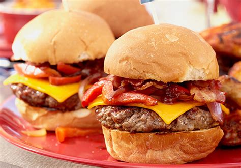 A hamburger (also burger for short) is a sandwich consisting of one or more cooked patties of ground meat, usually beef, placed inside a sliced bread roll or bun. Loaded BBQ Burgers - Evite