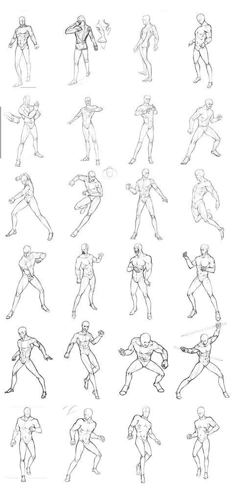 Male Poses Chart 02 By Theoneg On Deviantart Drawing Poses Male Art