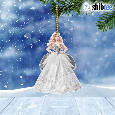 2021 holiday barbie doll blonde wavy hair christmas ornament shibtee clothing