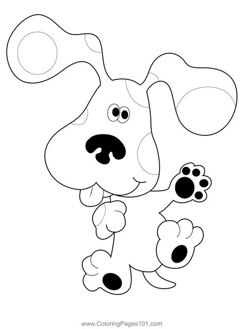 Blue Clues Showing His Paw Print Coloring Page For Kids Free Blues