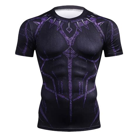 Buy Raglan Sleeve Black Panther Compression Shirts 3d