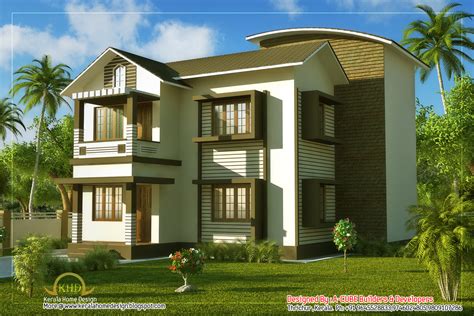 Duplex Villa Elevation 1661 Sq Ft Kerala Home Design And Floor