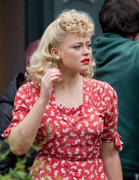 Emily Atack As A 1940s Pin Up Girl On The Set Of Dads
