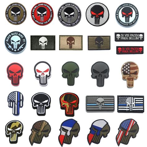 Punisher Patches Embroideredpvc Military Punisher Skull Patch Stripes