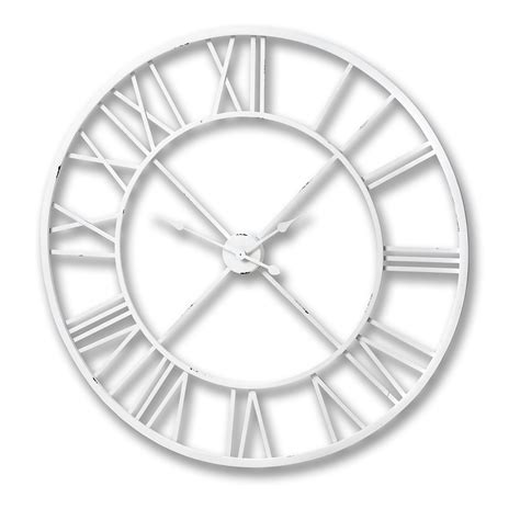 Antique White Roman Numeral Wall Clock Hollygrove