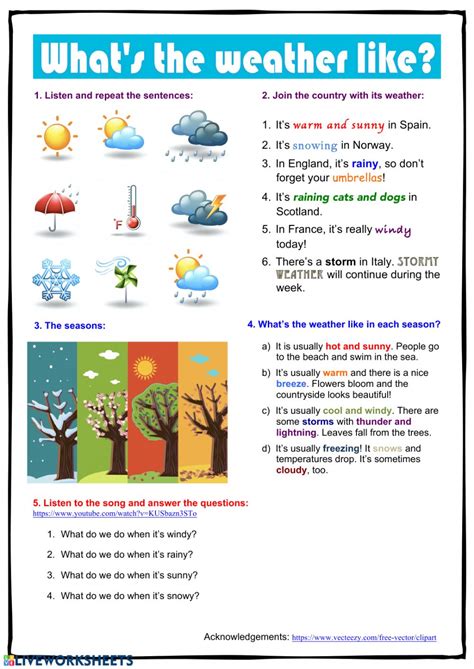 Whats The Weather Like Interactive Worksheet
