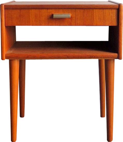 Vintage Teak Bedside Table With Drawer 1960s Design Market