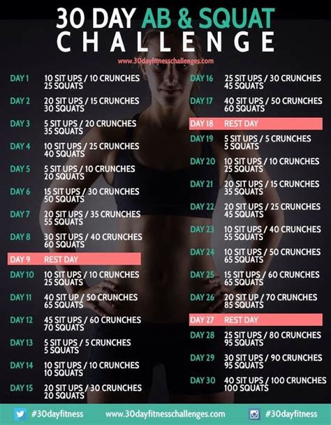 30 Day Ab And Squat Challenge👍💯 Squat Ab Challenge 30 Day Workout