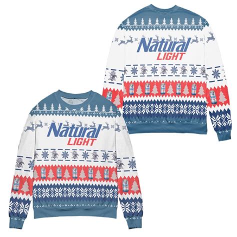 Natural Light Beer Ugly Christmas Sweater Teeuni