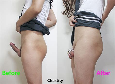 Before And After In Locked Chastity Freakden