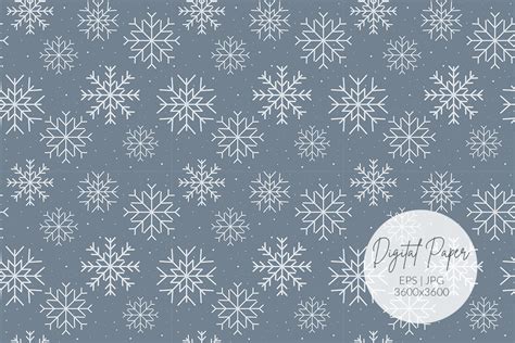 Snowflake Digital Paper Background Graphic By Ikkilodesign · Creative