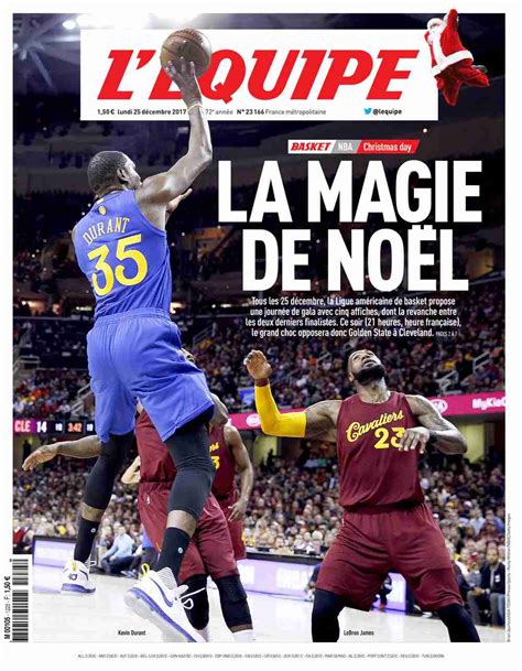 LÉquipe Front Page From December 25 2017