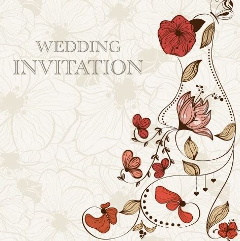 ✓ free for commercial use ✓ high quality images. Free Vintage Wedding Invitation Card with Floral Background 01 - TitanUI