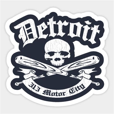 Detroit 313 Motor City Vintage Distressed Look Detroit Sticker