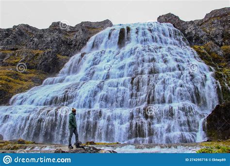 View Of Dynjandi Waterfall In Iceland Stock Photo Image Of Aerial