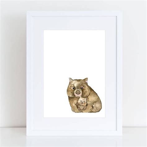Illustration Pen And Watercolour Wombat Love Limited Etsy