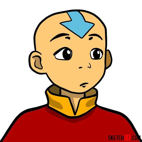 How To Draw Aangs Face Step By Step Drawing Tutorials Aang Cute
