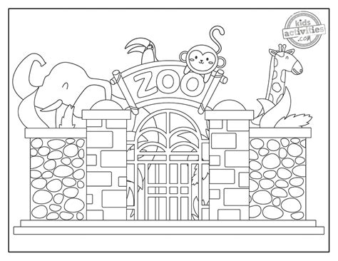 Cartoon Jungle Animals Coloring Pages Teach Your