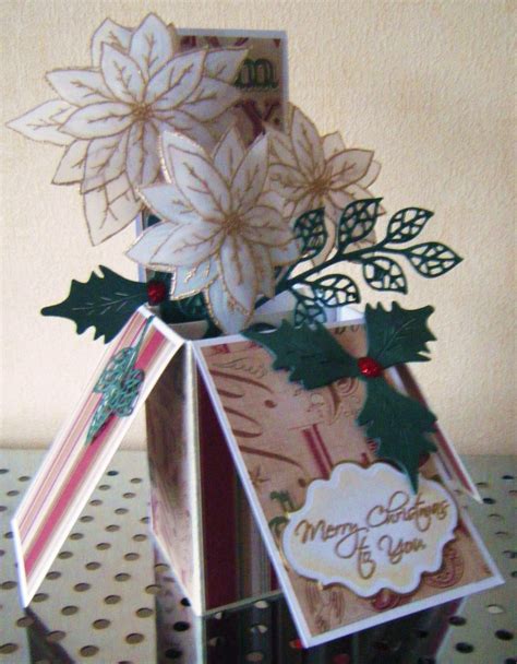 Pop Up Christmas Box Card Flower Boxes Flowers Christmas Box Card
