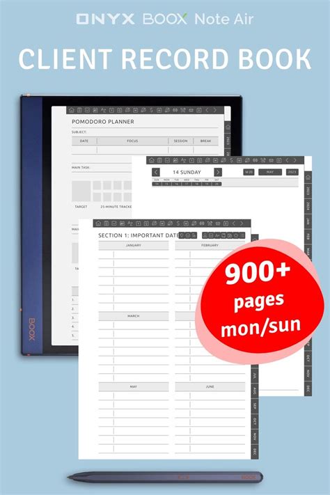 Boox Note Client Record Book Life Planner Personal Planner Ideas
