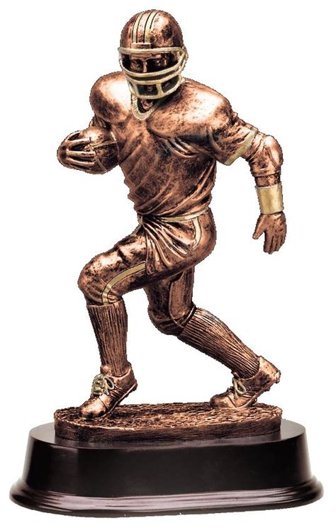 Bronze Finish Football Runner Resin Award Trophythe Trophy Trolley