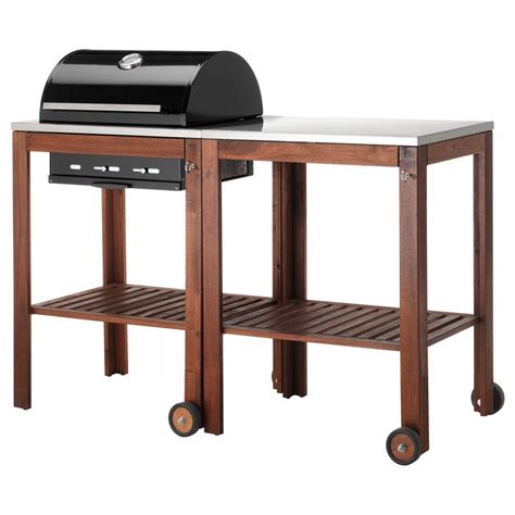 ÄpplarÖ Klasen Charcoal Grill With Cart Brown Stainedstainless