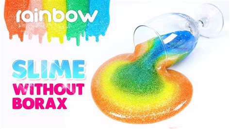 Making Rainbow Glitter Slime Without Borax Slime L Satisfying Slime