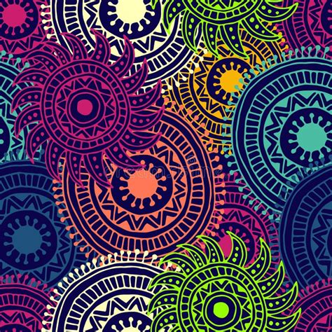 Vector Abstract Hand Drawn Background Zentangle Style Seamless Pattern