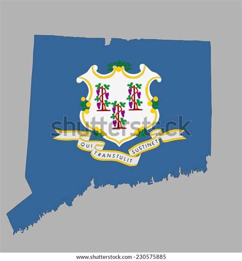 Connecticut Vector Map Flag Isolated On Stock Vector Royalty Free
