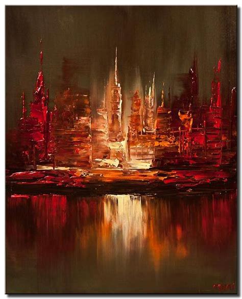 Abstract Paintings By Osnat Fine Art City Lights City Painting