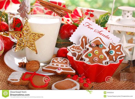 Milk And Cookies For Santa Stock Images Image 35932354