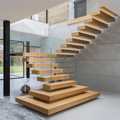 feature staircase with floating treads yorkshire staircase design modern modern staircase
