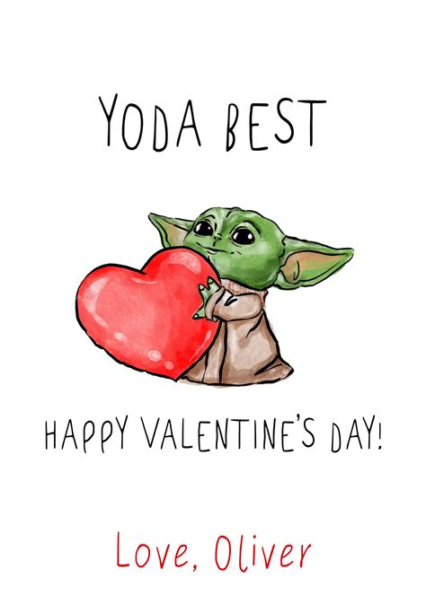 Valentine Card Yoda Best Baby Yoda Greeting Card Note Card Etsy