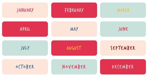 Months Of The Year Chart 10 Free Pdf Printables Printablee Months