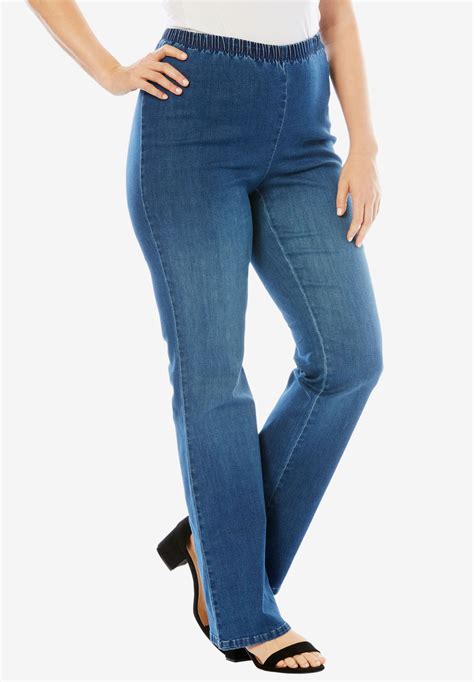 Bootcut Pull On Stretch Jean By Denim 247® Plus Size Jeggings Full
