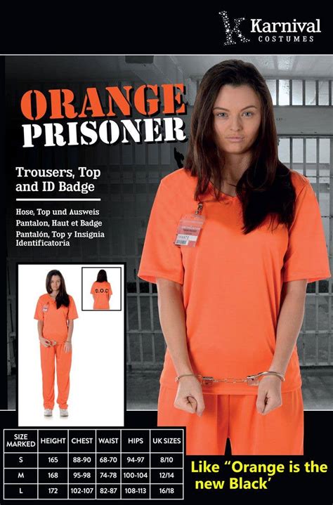 ladies orange convict prisoner inmate halloween fancy