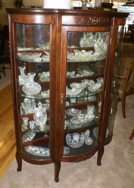 Walnut Triple Bow Front Antique China Cabinet Antique China Cabinets