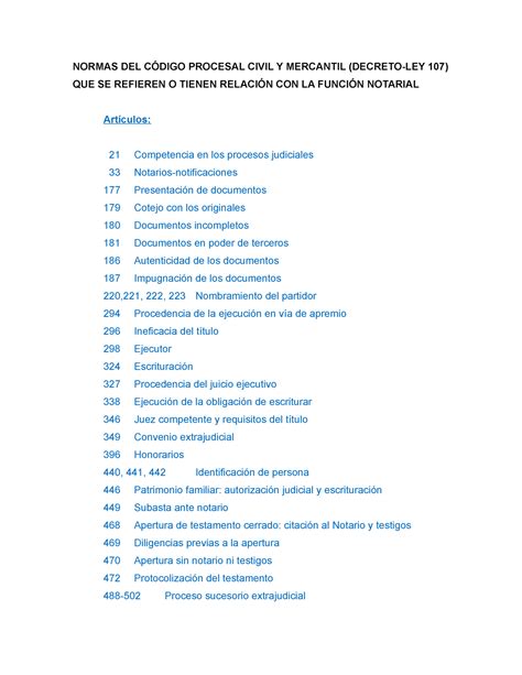 Cpcym Ejercicio Notarial Normas Del CÓdigo Procesal Civil Y