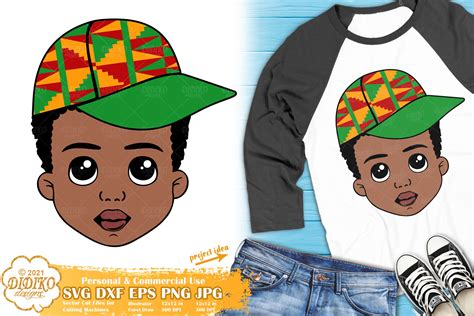 Black Boy With Hat Svg Little Afro Boy Svg Ankara Svg Didiko Designs