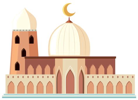 A Beautiful White Mosque On White Background 446551 Vector Art At Vecteezy