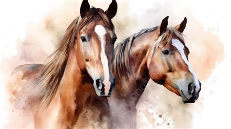 Horses Watercolor Illustration Wallpapers Background Free Printable