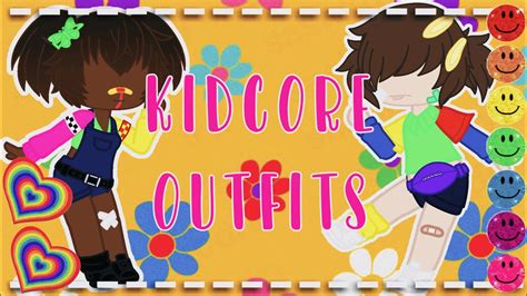 🧃 5 Kidcore Themed Outfits For Gacha Club 📀 Gabbieverse 🌈 Youtube