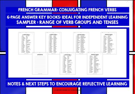 French Verbs Conjugation Practice Sampler Teaching Resources