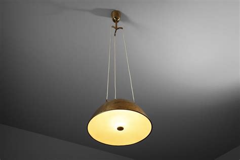 Paavo Tynell For Taito Oy Pendant Lamp Model 1959 In Brass And Glass