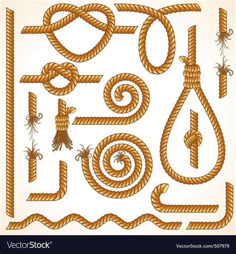 Rope Elements Royalty Free Vector Image Vectorstock