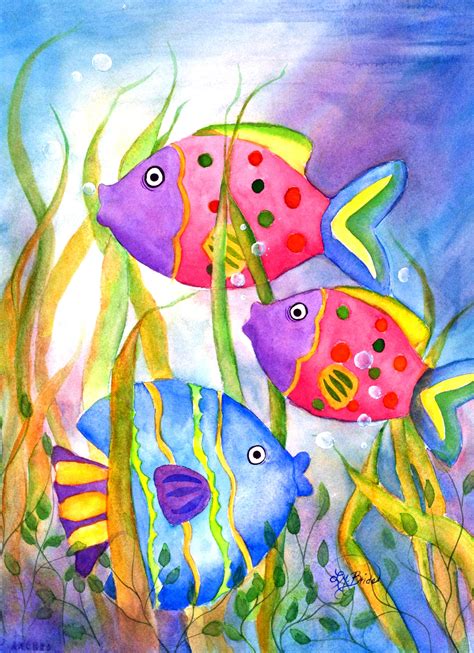 Whimsical Fish Art Blank Art Cards 3 12 X 5 Or 5 X 7 Card Etsy Uk